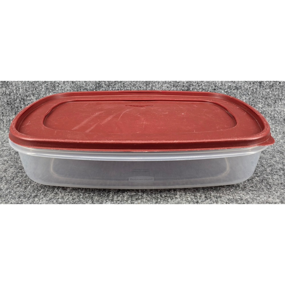 Rubbermaid Easy Finds Lids Food Storage Container 24c Chili Red Rectangular 7J76